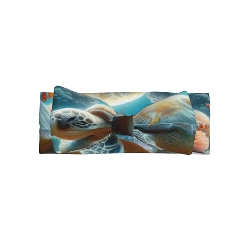 Weiches Haarband für Babys, Mädchen, Schleife, niedliche Kopfbedeckung, Meeresschildkröte und Clownfisch-Druck, Haarband für Neugeborene, Säuglinge, Kleinkinder von GUHAOT