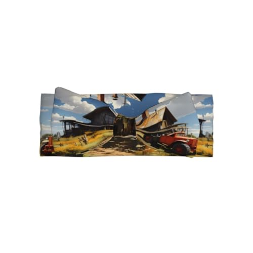 Weiches Haarband für Babys, Mädchen, Schleife, niedliche Kopfbedeckung, Texas, Bauernhof-Traktor-Druck, Haarband für Neugeborene, Säuglinge, Kleinkinder von GUHAOT