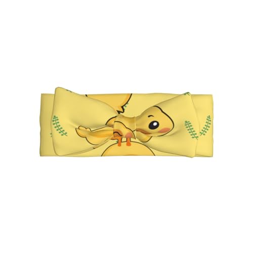 Weiches Haarband für Babys, Mädchen, Schleife, niedlicher Kopfschmuck, Cartoon-Enten-Druck, Haarband für Neugeborene, Säuglinge, Kleinkinder von GUHAOT