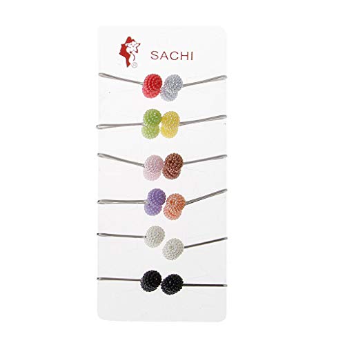 GUHEXIA 12 Teile/Satz Hijab Perlenclip Ball Brosche Set Schal Sicherheitsclip Emaille Pins Schmuck Dekoration Geschenk für Frauen Mädchen von GUHEXIA