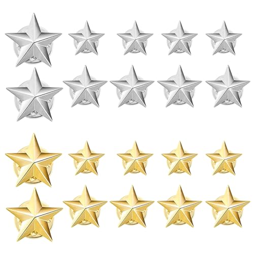 GUHEXIA 24 Sets Stern-Broschen, Pentagramm-Form, Anstecknadeln für Damen und Kinder, vielseitiger fünfzackiger Stern-Brustnadel-Schmuck von GUHEXIA