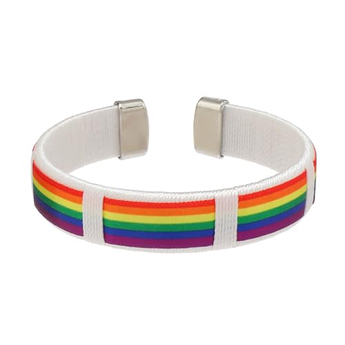 GUHEXIA Buntes Regenbogenarmband, stylisches handgewebtes Armband, verstellbare Unisex-Armkette, unterstützt Liebe und Akzeptanz, Schmuck von GUHEXIA