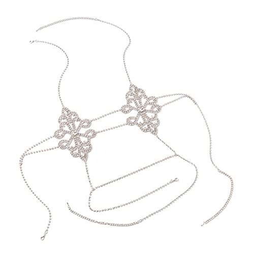 GUHEXIA Körperkette Bikini BH Kette Anzug Strand Taille Bauchkette Crop Top Unterwäsche Körperschmuck Accessoires für Frauen und Mädchen von GUHEXIA