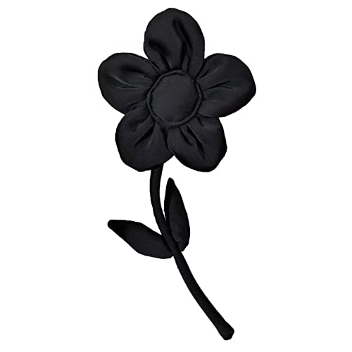 GUHEXIA Schwarz-weiße Stoffblumenbrosche, übertriebene Corsage, Modeschmuck, Broschen für Frauen, Hemdkragen-Accessoires von GUHEXIA