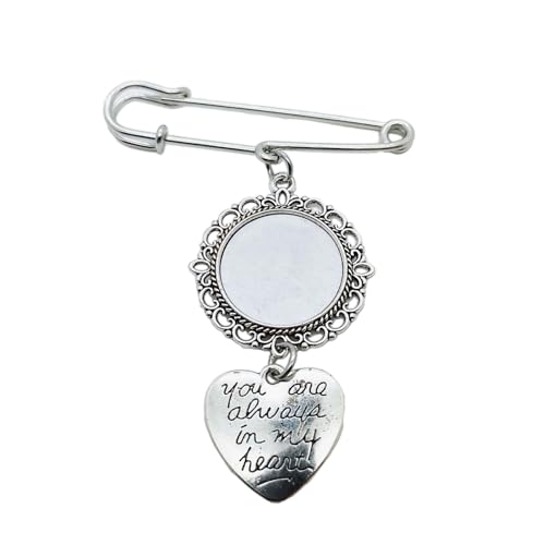 GUHEXIA Wärmeübertragungs-Anstecknadel, blanko, für Hochzeiten, Boutonniere, Foto-Charm-Anstecknadel, Anstecknadel aus Legierung, modisches Accessoire für besondere Anlässe von GUHEXIA