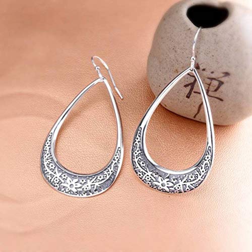 Eardrop Ohrring Ohrstecker für Frauen S925 Sterling Silber Schmuck Ohrringe handgemachte übertriebene Thai Silber weibliche Ohrringe von GUHPZA