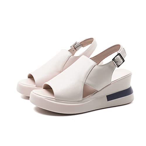 Neue orthopädische Sommersandale, lässige Damen-Sandalen mit Fischmaul und hohen Absätzen, Sandalen mit Keilabsatz aus weichem Leder mit offenen Zehen, atmungsaktive Plateauschuhe, verstellbar (Schw Neue orthopädische Sommersandale, lässige Damen-Sandalen mit Fischmaul und hohen Absätzen, Sandalen mit Keilabsatz aus weichem Leder mit offenen Zehen, atmungsaktive Plateauschuhe, verstellbar (Schw von GUHPZA