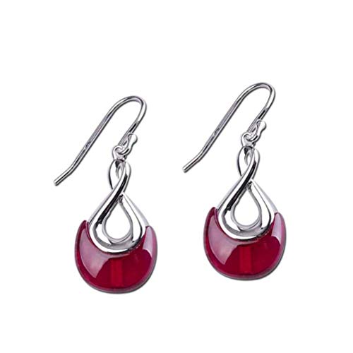 Ohrhänger, Ohrstecker für Damen, S925 Sterlingsilber, Schmuck für weibliche Schönheit, rote Korund-Ohrringe (roter Korund, 925 Silber) von GUHPZA