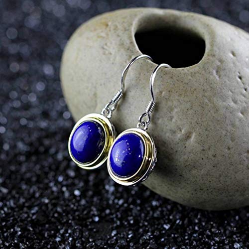 Ohrstecker für Damen, Ohrhänger, S925-Sterlingsilber, Schmuck, Nephrit-Ohrringe, ausgehöhlt (Lapislazuli 925 Silber) von GUHPZA