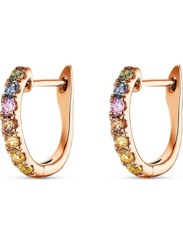 GUIA Paar Creolen GUIA Damen-Creolen 585er Roségold 14 Saphir (Paar) von GUIA