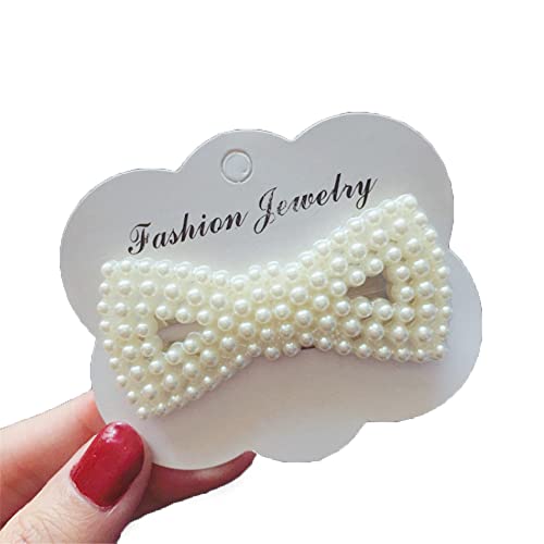 Modelle Perlen Haarspangen Große Haarspangen Pins Barrette Haar für Frauen Mädchen Elegante handgemachte Mode Haarschmuck Perle Haarspangen für Party Hochzeit Täglich（Dreieckige Fliege） von GUIDE COMB