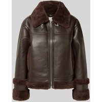 GUIDO MARIA KRETSCHMER WOMAN Bikerjacke in Leder-Optik Modell 'Enie' in Dunkelbraun, Größe 36 von GUIDO MARIA KRETSCHMER WOMAN