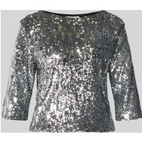 GUIDO MARIA KRETSCHMER WOMAN Regular Fit Bluse mit Allover-Pailettenbesatz Modell 'Asya' in Silber, Größe 36 von GUIDO MARIA KRETSCHMER WOMAN