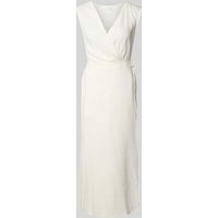 GUIDO MARIA KRETSCHMER WOMAN Wickelkleid aus Leinen-Mix mit V-Ausschnitt Modell 'GINA' in Weiss, Größe 38 von GUIDO MARIA KRETSCHMER WOMAN