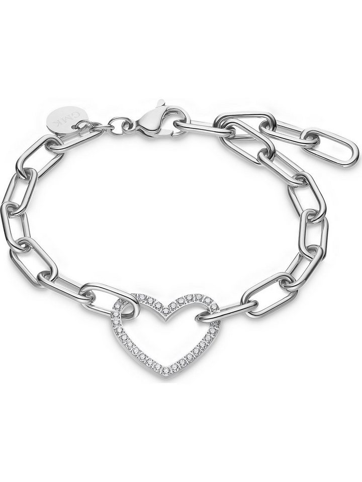 GUIDO MARIA KRETSCHMER Edelstahlarmband GMK Damen-Armband Edelstahl 32 Zirkonia Herz von GUIDO MARIA KRETSCHMER