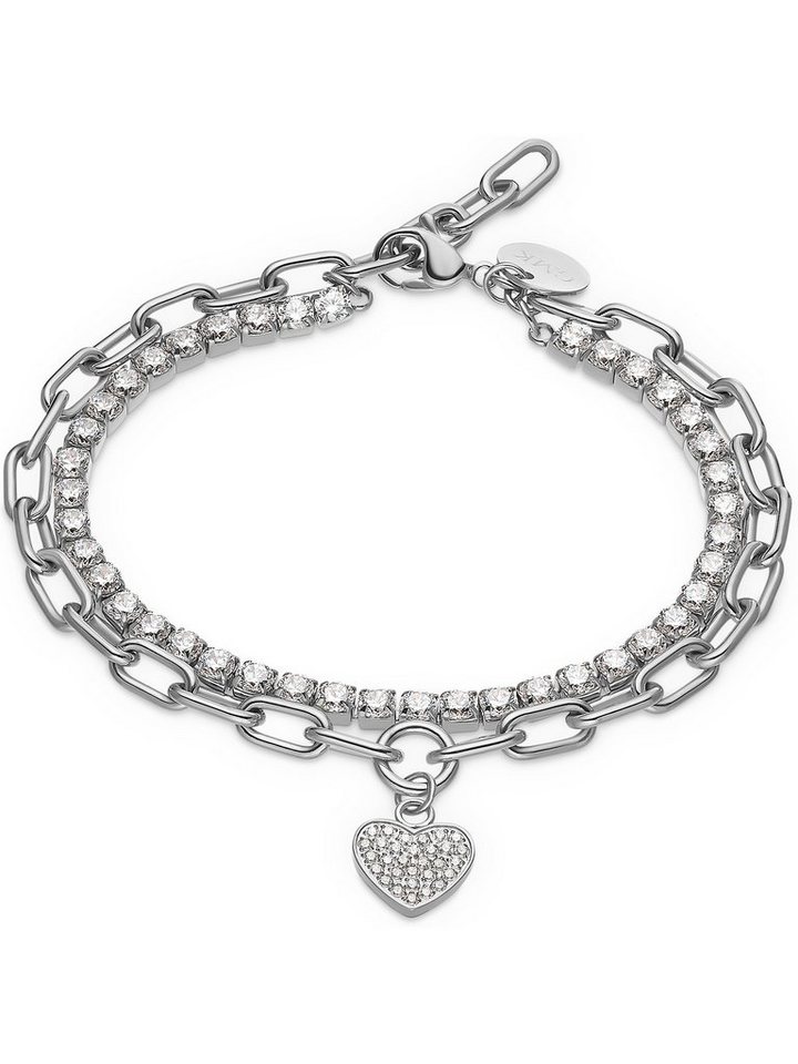 GUIDO MARIA KRETSCHMER Edelstahlarmband GMK Damen-Armband Edelstahl 71 Zirkonia Herz von GUIDO MARIA KRETSCHMER