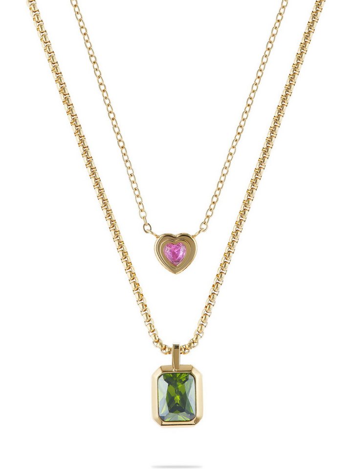 GUIDO MARIA KRETSCHMER Edelstahlkette GMK Collection Damen-Kette Edelstahl Zirkonia Herz von GUIDO MARIA KRETSCHMER