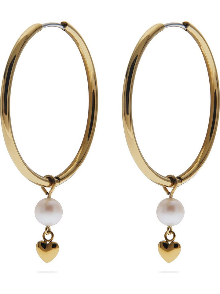 GUIDO MARIA KRETSCHMER Paar Creolen GMK Collection Damen-Creolen Edelstahl Muschelkern (Paar), PUFFY HEARTS von GUIDO MARIA KRETSCHMER