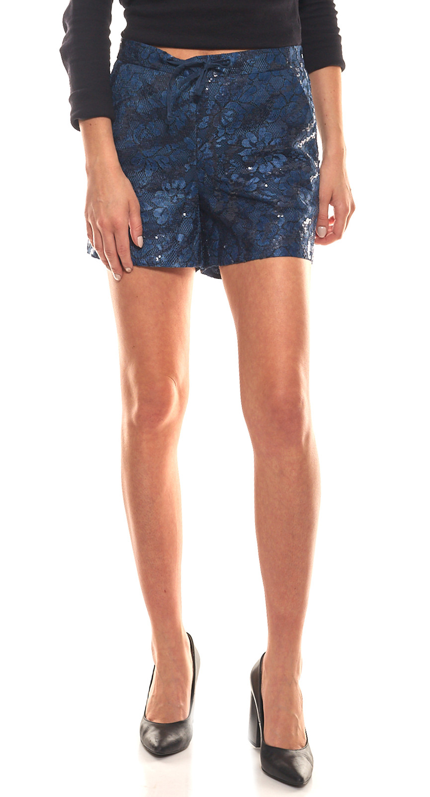 GUIDO MARIA KRETSCHMER Sommer-Hose schicke Damen Shorts mit Paillettenbesatz Blau von GUIDO MARIA KRETSCHMER