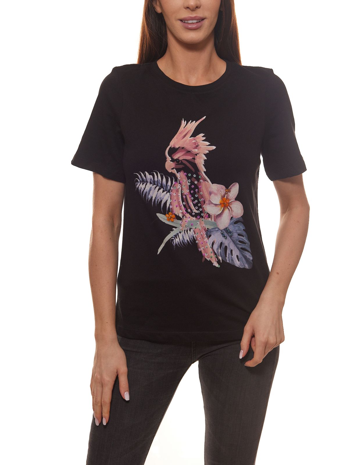 GUIDO MARIA KRETSCHMER T-Shirt cooles Damen Sommer-Shirt mit Pailletten und Schmuckperlen Schwarz von GUIDO MARIA KRETSCHMER