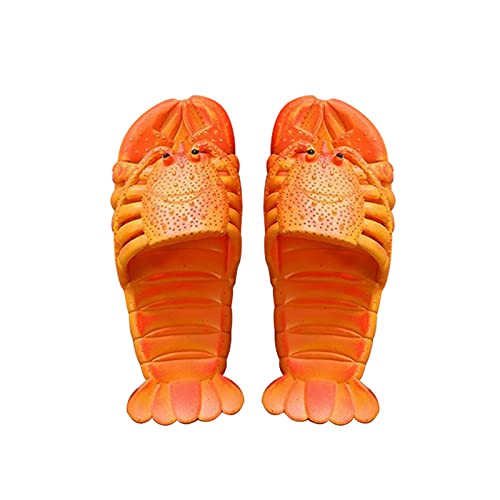 GUIYUN Hummer Hausschuhe Unisex Hausschuhe Sommer Cool Swimming Pool Tier Hausschuhe Strand Casual Hausschuhe für Frauen und Männer Rutschfeste Hausschuhe für Indoor Outdoor Orange 38/39 von GUIYUN