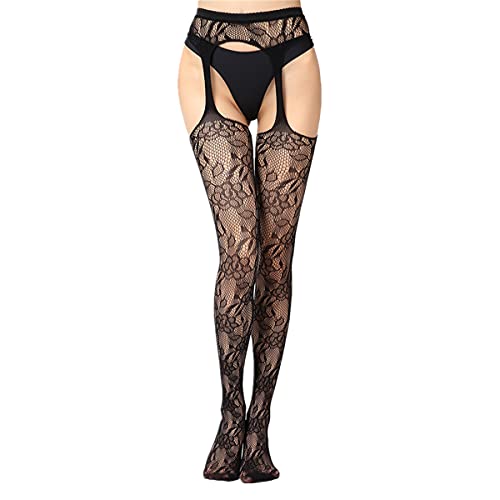 GUKOO Damen Slip Spitze Strapshalter mit Strapsgürtel Oberschenkel Halterlose Strümpfe von GUKOO