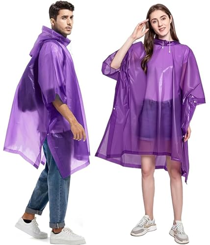GUKOY Regenponcho 2 Stück Regenmantel für Damen Herren, Eva Regencape Regenjacke für Wandern Radfahren Camping Reisen von GUKOY
