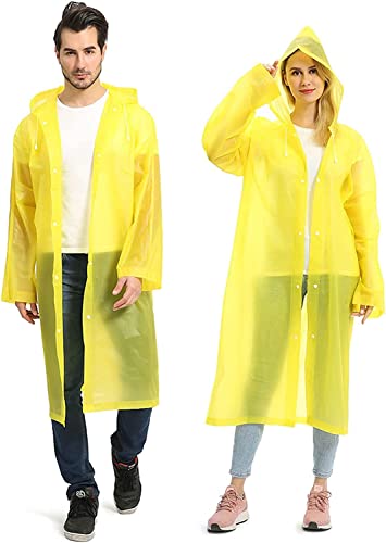 GUKOY Regenponcho Regenmantel Herren Damen Wasserdicht, 2 Stück EVA Regenbekleidung Regencape Regenjacke für Wandern Camping Radfahren Reisen von GUKOY