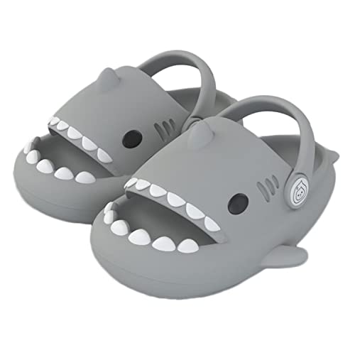 GULAKY Cloud Shark Slides Kinder Hai Hausschuhe Pillow Slippers rutschfest Badeschuhe Soft Badelatschen für Sommer Super Cute,Hellgrau.1,16 von GULAKY