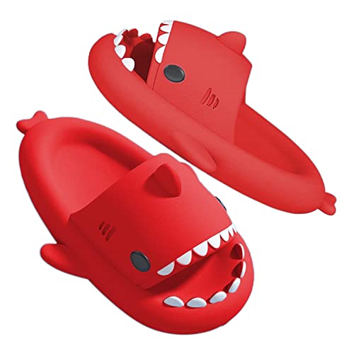 GULAKY Cloud Shark Slides Pillow Slippers Damen/Herren Hai Hausschuhe Unisex Badeschuhe für Sommer,Red,44.45 von GULAKY