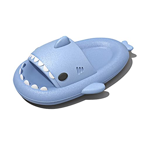 GULAKY Cloud Shark Slides Pillow Slippers Damen/Herren Hausschuhe Unisex Badeschuhe für Sommer,Bling Blue,44.45 von GULAKY