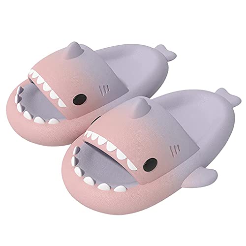 GULAKY Cloud Shark Slides Pillow Slippers Damen/Herren Hausschuhe Unisex Badeschuhe für Sommer，Rosa Lila，36.37 von GULAKY