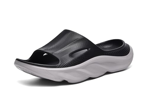 GULAKY Orthopädische Sandalen Damen Orthopedic Slippers Women Fußgewölbestütze Herren Cloud Recovery Pillow Slides Badeschuhe Hausschuhe,Black Gray,M6 von GULAKY