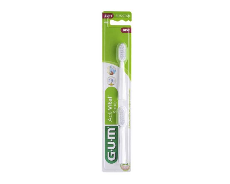 GUM Aufsteckbürste Gum ActiVital Sonic Ersatzbürstenköpfe wählbar schwarz oder weiß von GUM