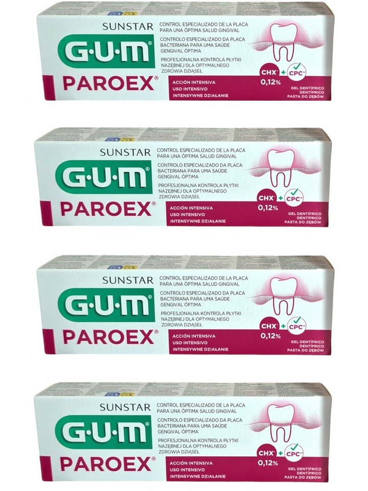 GUM Zahnpasta 4x GUM Paroex 0,12% CHX Zahnpasta 4x 75 ml von GUM