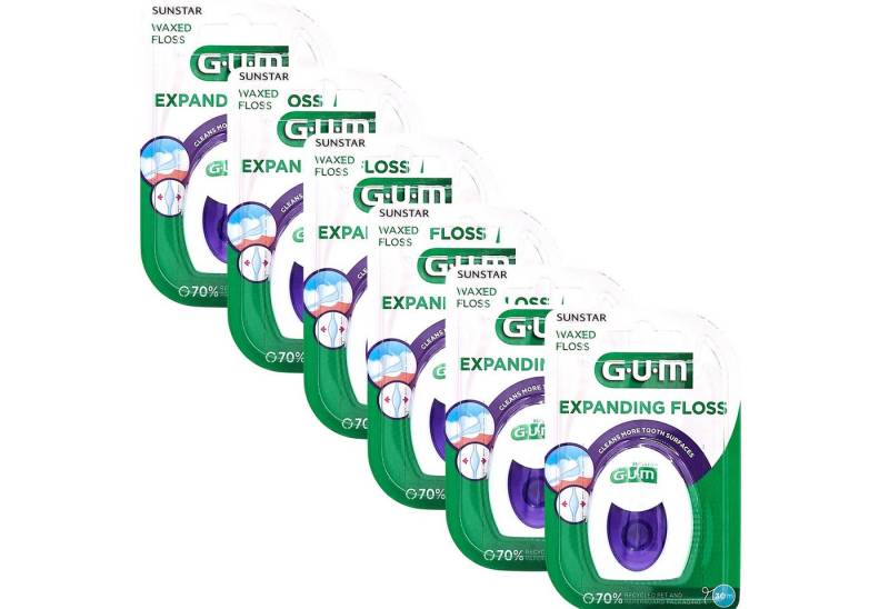 GUM Zahnseide 6x GUM EXPANDING FLOSS Zahnseide 6x 30 m von GUM