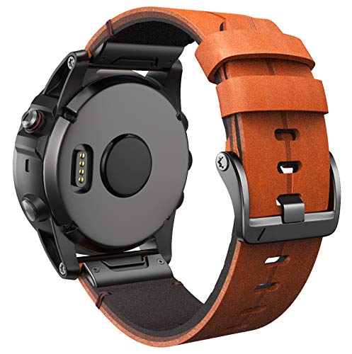 GUMMMY Correa Lederarmband, 26 mm, Armband für Garmin Fenix 7X 6X Pro 5X Plus 3 3HR Smartwatch Schnellverschluss-Armband Zubehör, For Fenix 6X 6XPro, Achat von GUMMMY