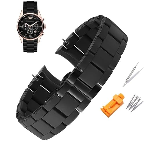 GUMMMY Das Silikon-Uhrenarmband aus Stahl ist geeignet für Armani-Uhrenarmband AR5905 906 AR5919 920 AR5890 891 Uhrenkette 20 mm 23 mm, 23 mm, Achat von GUMMMY