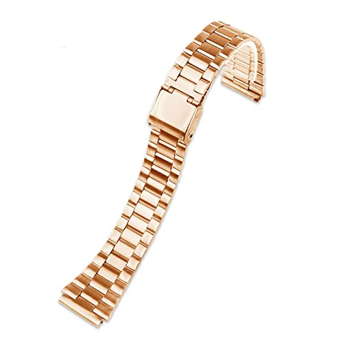 GUMMMY Für Stahlarmband A158 / A159 / A168 / A169 / B650 /AQ230 / 700, kleines goldfarbenes Uhrenzubehör, konvexer Mund, 18 mm, schwarzes Armband, 18 mm, Achat von GUMMMY