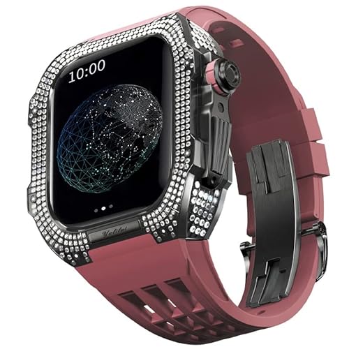 GUMMMY Gummiband, Titan-Lünette für Apple Watch 8/7, Apple Mod Watch, Zubehör, Ersatz-Titan, Luxus-Hülle, kompatibel mit iWatch Serie 45 mm, mit Werkzeug, 45 mm, Achat von GUMMMY