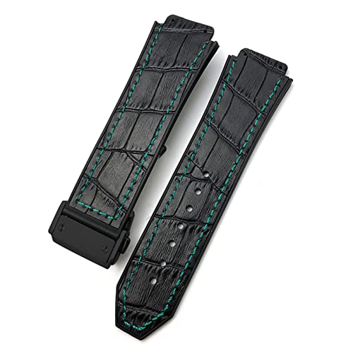 GUMMMY Uhrenarmband aus Rindsleder, 20 mm, 22 mm, 25 mm x 19 mm, passend für Hublot-Uhrenarmband, Kalbsleder, Silikon-Armbänder, 28x19x24mm, Achat von GUMMMY