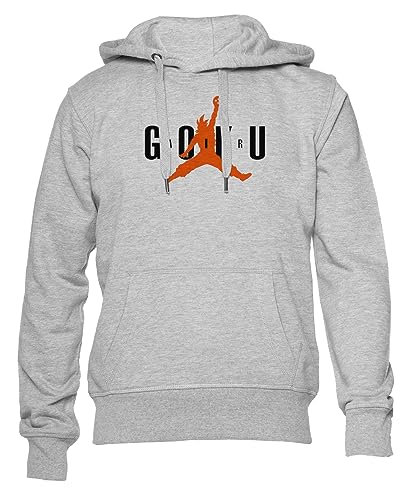 GUNMANTOR Air Goku 2 Grauer Kapuzenpullover Herren Damen Unisex Langarm Ärmel Grey Hoodie Mens Womens von GUNMANTOR