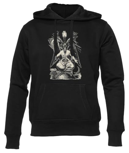 GUNMANTOR Baphomet Schwarz Kapuzenpullover Herren Damen Unisex Langarm Ärmel Black Hoodie Mens Womens von GUNMANTOR