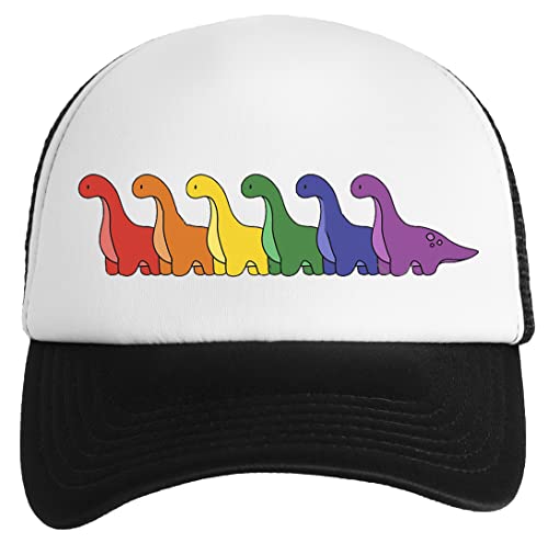 GUNMANTOR Einfache Regenbogen-Stolz-Dinosaurier Jungen Mädchen Baseball Classic Kappe Unisex Einstellbarer Snapback Kids Boys Girls Cap von GUNMANTOR