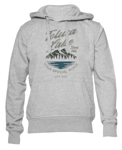 GUNMANTOR Toluca Lake Silent Hill Grauer Kapuzenpullover Herren Damen Unisex Langarm Ärmel Grey Hoodie Mens Womens von GUNMANTOR