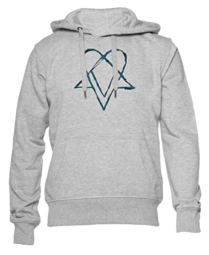 GUNMANTOR Ville Valo Heart Grauer Kapuzenpullover Herren Damen Unisex Langarm Ärmel Grey Hoodie Mens Womens M von GUNMANTOR