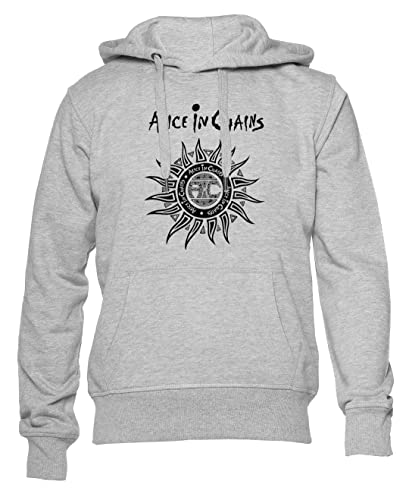 GUNMANTOR Vintage Alice In Chains Sun Faded Grauer Kapuzenpullover Herren Damen Unisex Langarm Ärmel Grey Hoodie Mens Womens L von GUNMANTOR