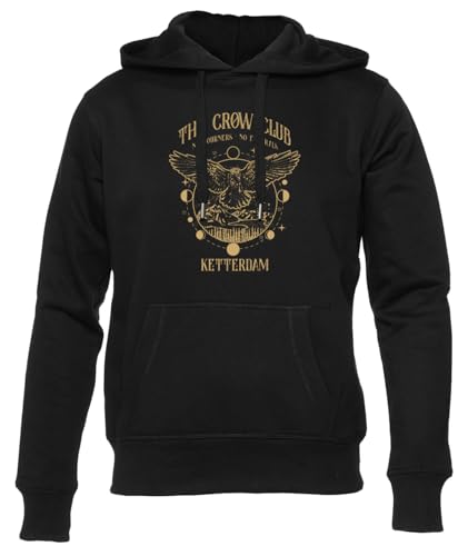 GUNMANTOR Vintage Ketterdam Crow Club Six of Crows Schwarz Kapuzenpullover Herren Damen Unisex Langarm Ärmel Black Hoodie Mens Womens von GUNMANTOR