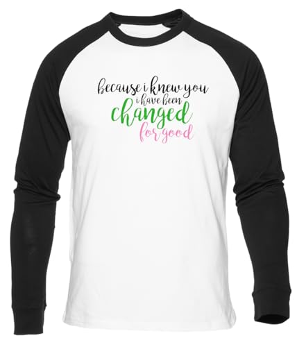 I Have Been Changed for Good Wicked Weißes Baseball T-Shirt Herren Damen Unisex Langarm Rundem Hals White Mens Womens von GUNMANTOR