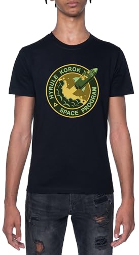 Korok Space Program Schwarz T-Shirt Herren Mit Kurzen Ärmeln Und Rundem Hals Black Mens von GUNMANTOR